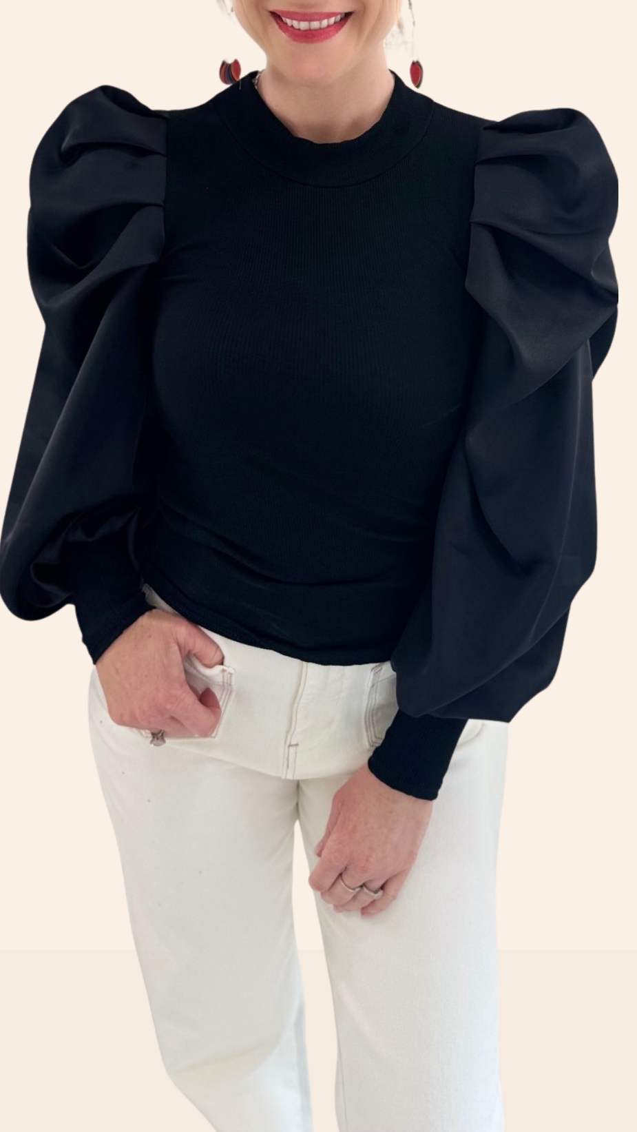 Top manches ballon Noir Tee-Shirt et Tops Miss Guapa