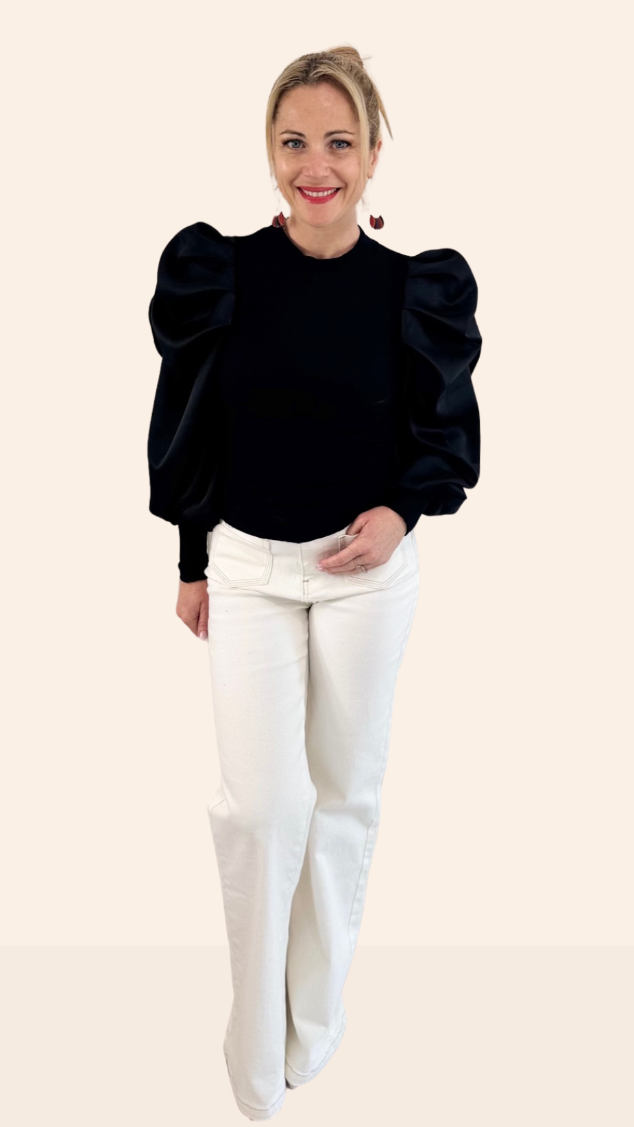 Top manches ballon Noir Tee-Shirt et Tops Miss Guapa