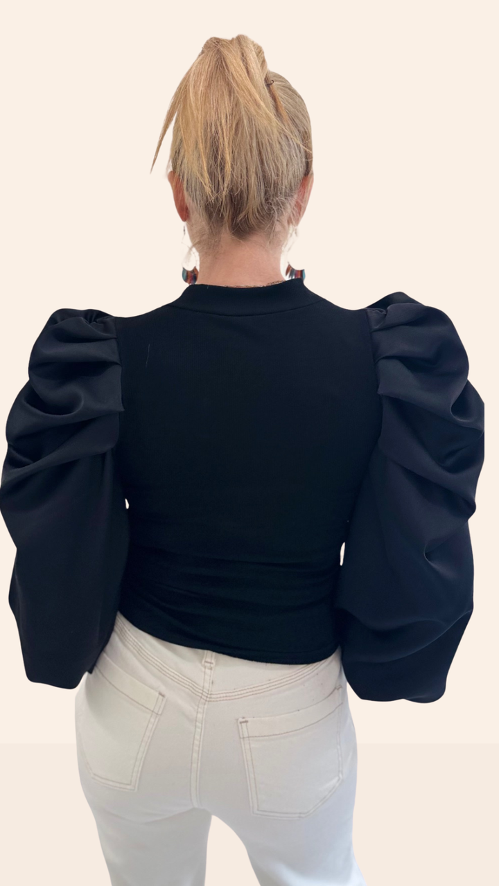 Top manches ballon Noir Tee-Shirt et Tops Miss Guapa