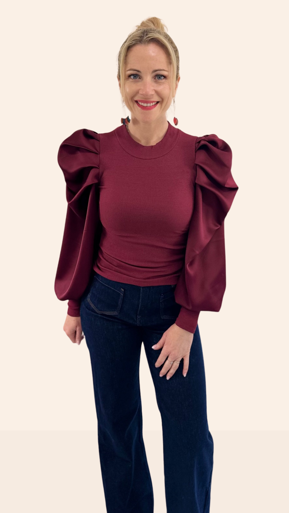 Top manches longues CRISTINA - Bordeaux Tee-Shirt et Tops Miss Guapa