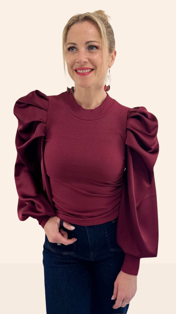 Top manches longues CRISTINA - Bordeaux Tee-Shirt et Tops Miss Guapa