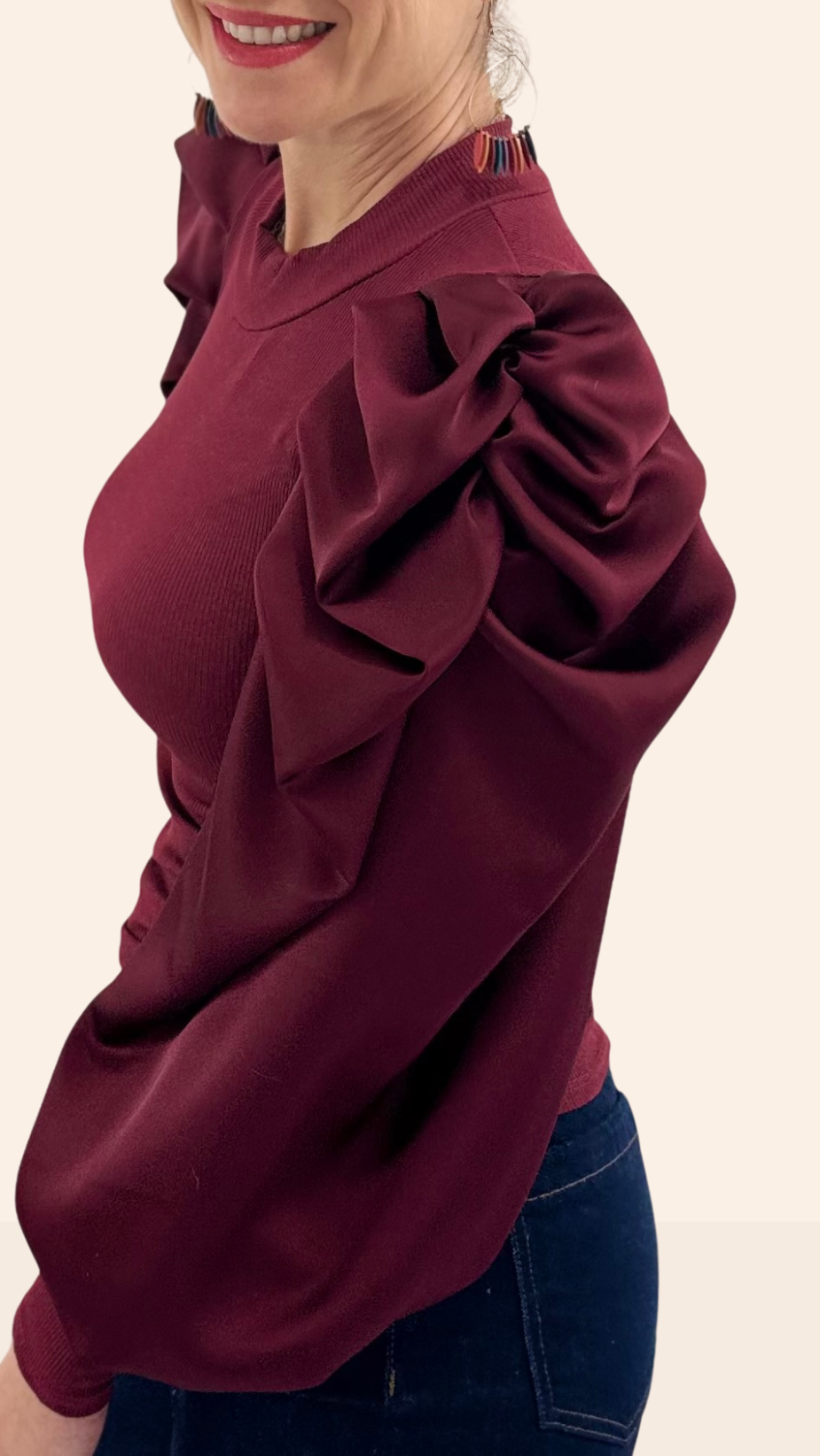 Top manches longues CRISTINA - Bordeaux Tee-Shirt et Tops Miss Guapa
