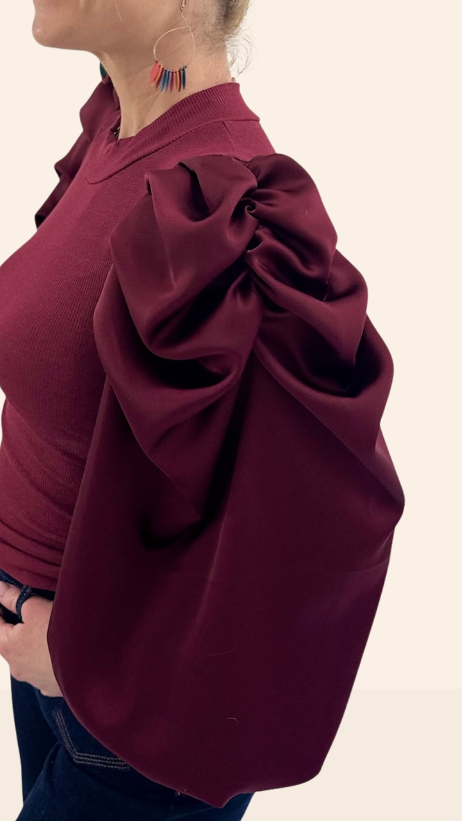 Top manches longues CRISTINA - Bordeaux Tee-Shirt et Tops Miss Guapa
