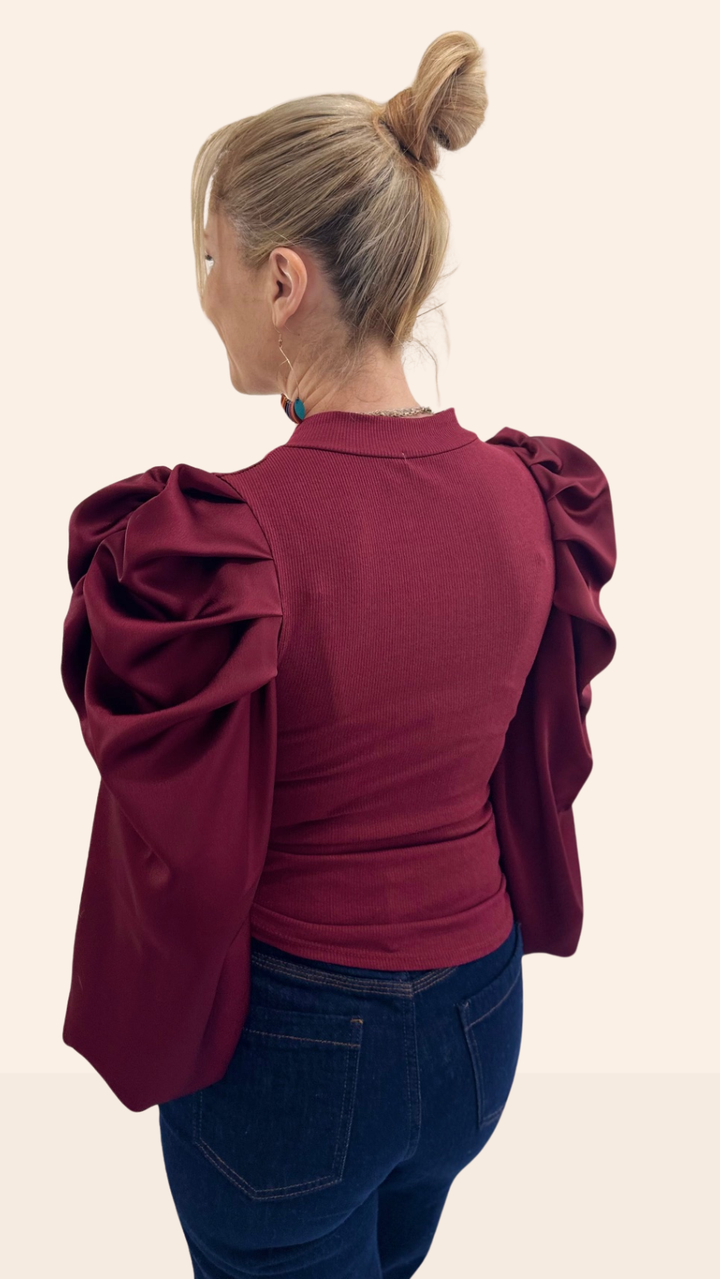 Top manches longues CRISTINA - Bordeaux Tee-Shirt et Tops Miss Guapa