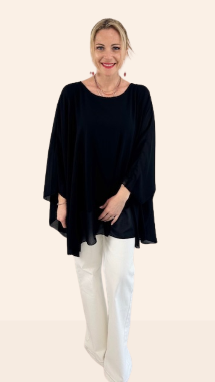 Tunique Noire avec collier Chemises et Blouses Miss Guapa