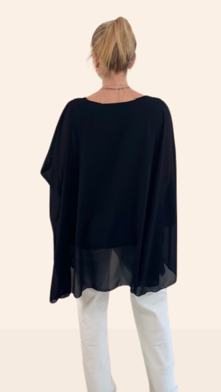 Tunique Noire avec collier Chemises et Blouses Miss Guapa
