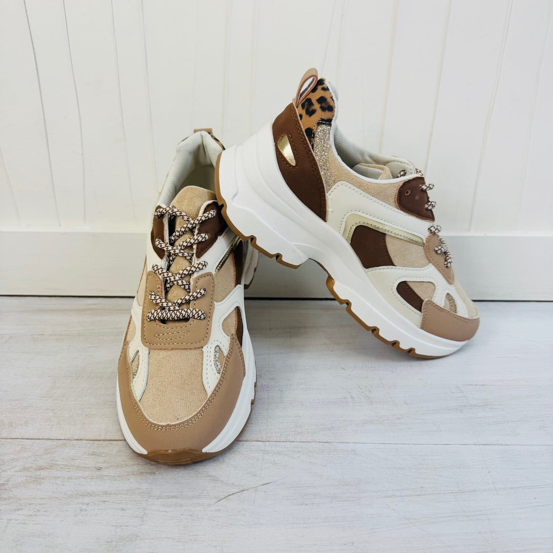 Baskets à lacets - Beige/Taupe