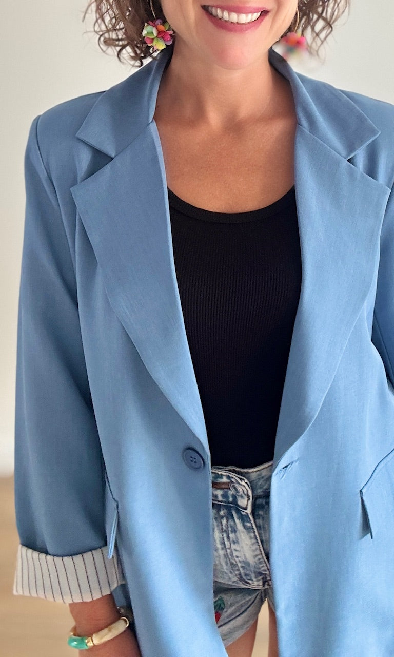 Blazer Bleu Vestes et Blazers Miss Guapa