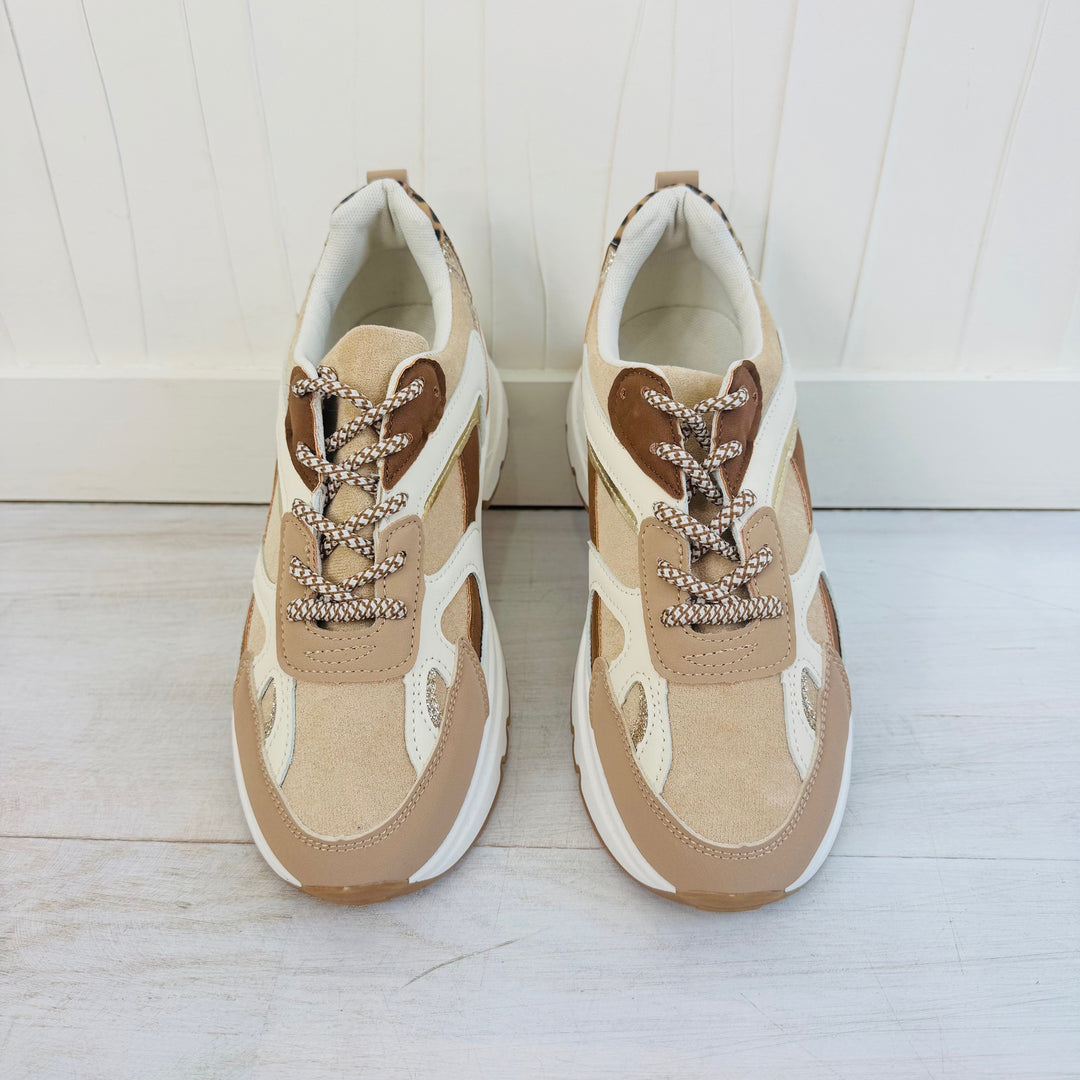 Baskets à lacets - Beige/Taupe
