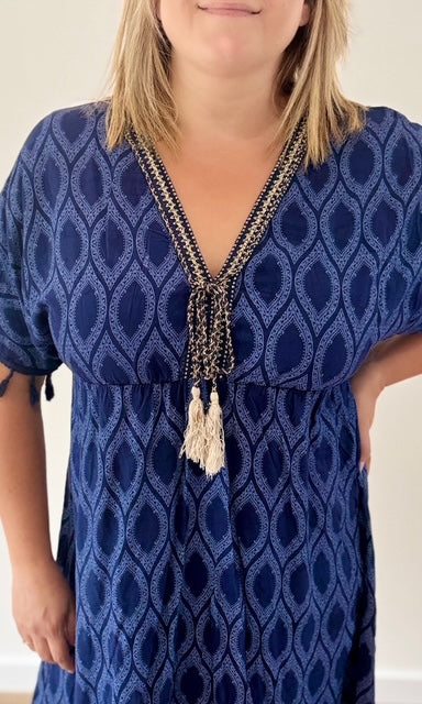 Robe courte bohème bleu marine Le coin des pulpeuses Miss Guapa