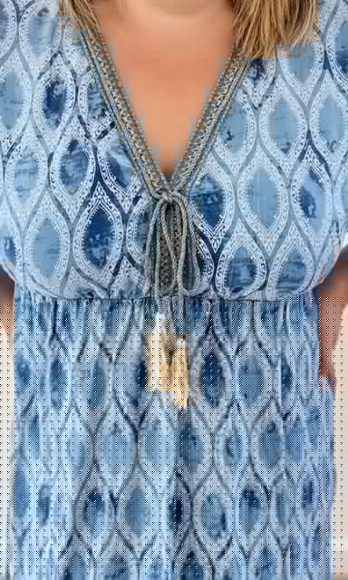 Robe courte bohème bleu jean Le coin des pulpeuses Miss Guapa