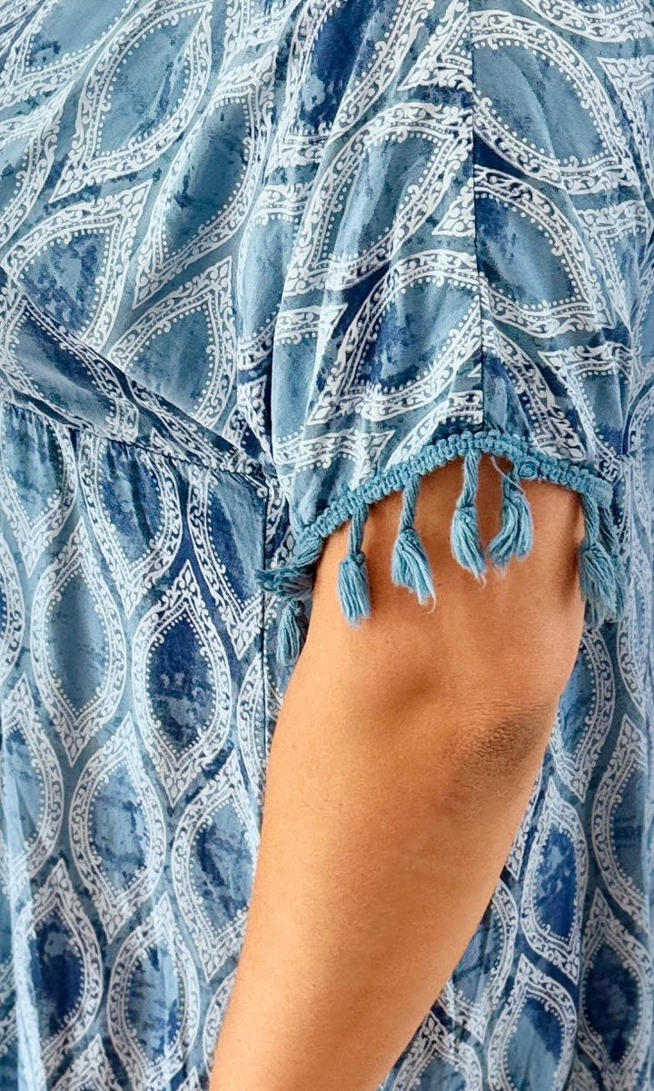 Robe courte bohème bleu jean Le coin des pulpeuses Miss Guapa