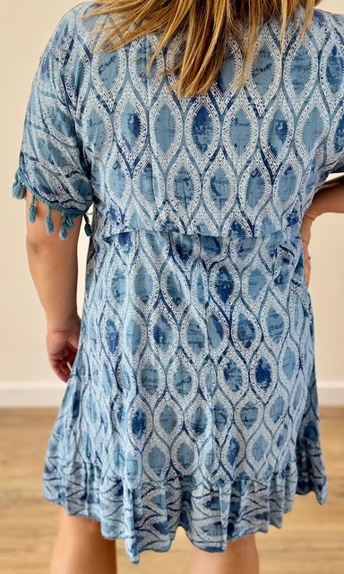 Robe courte bohème bleu jean Le coin des pulpeuses Miss Guapa