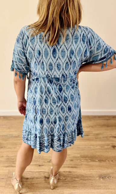 Robe courte bohème bleu jean Le coin des pulpeuses Miss Guapa