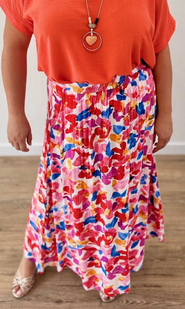 Jupe Midi Fleurie Multicolore Robes & Ensembles des pulpeuses Miss Guapa