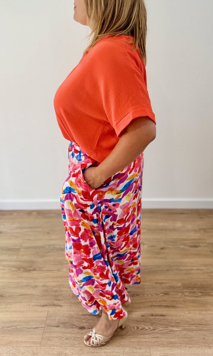 Jupe Midi Fleurie Multicolore Robes & Ensembles des pulpeuses Miss Guapa