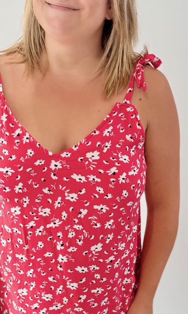 Top corail imprimé floral Robes & Ensembles des pulpeuses Miss Guapa