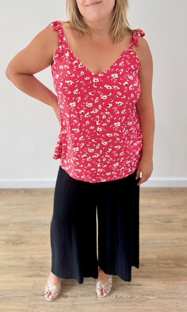 Top corail imprimé floral Robes & Ensembles des pulpeuses Miss Guapa