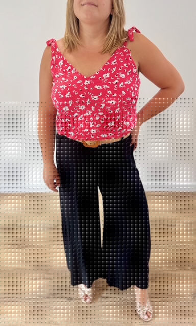 Top corail imprimé floral