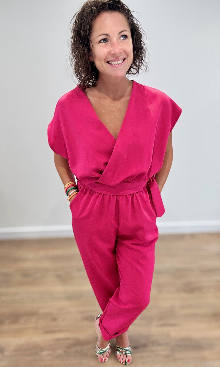 Combinaison pantalon AMALIA - Rose fuchsia Ensembles Miss Guapa