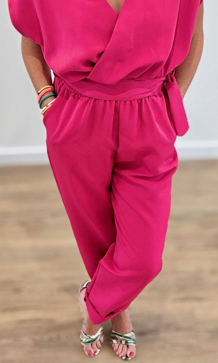 Combinaison pantalon AMALIA - Rose fuchsia Ensembles Miss Guapa