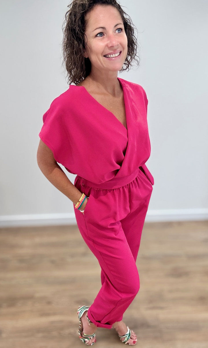 Combinaison pantalon AMALIA - Rose fuchsia Ensembles Miss Guapa