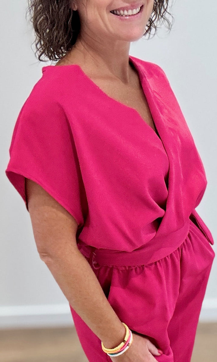 Combinaison pantalon AMALIA - Rose fuchsia Ensembles Miss Guapa