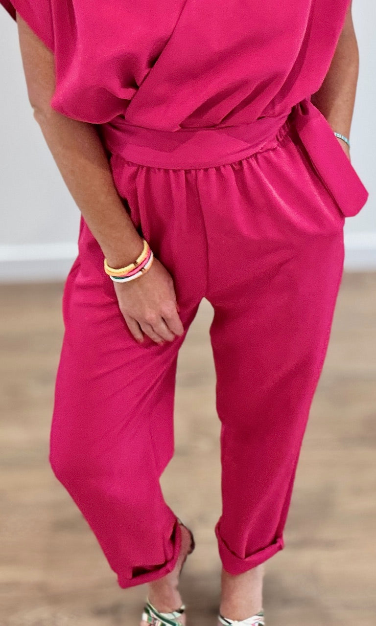 Combinaison pantalon AMALIA - Rose fuchsia Ensembles Miss Guapa