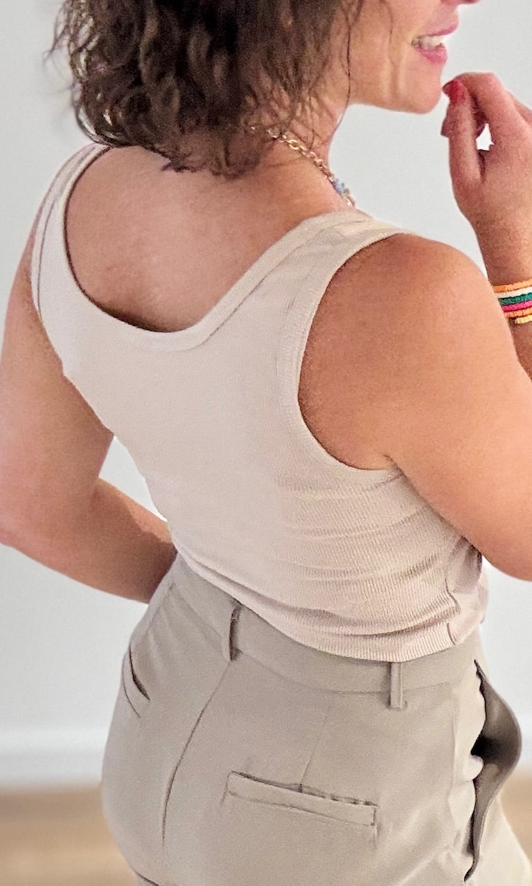 Débardeur Beige Tee-Shirt et Tops Miss Guapa