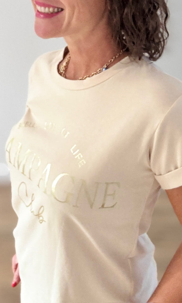 Tee-shirt Beige "Champagne" Tee-Shirt et Tops Miss Guapa