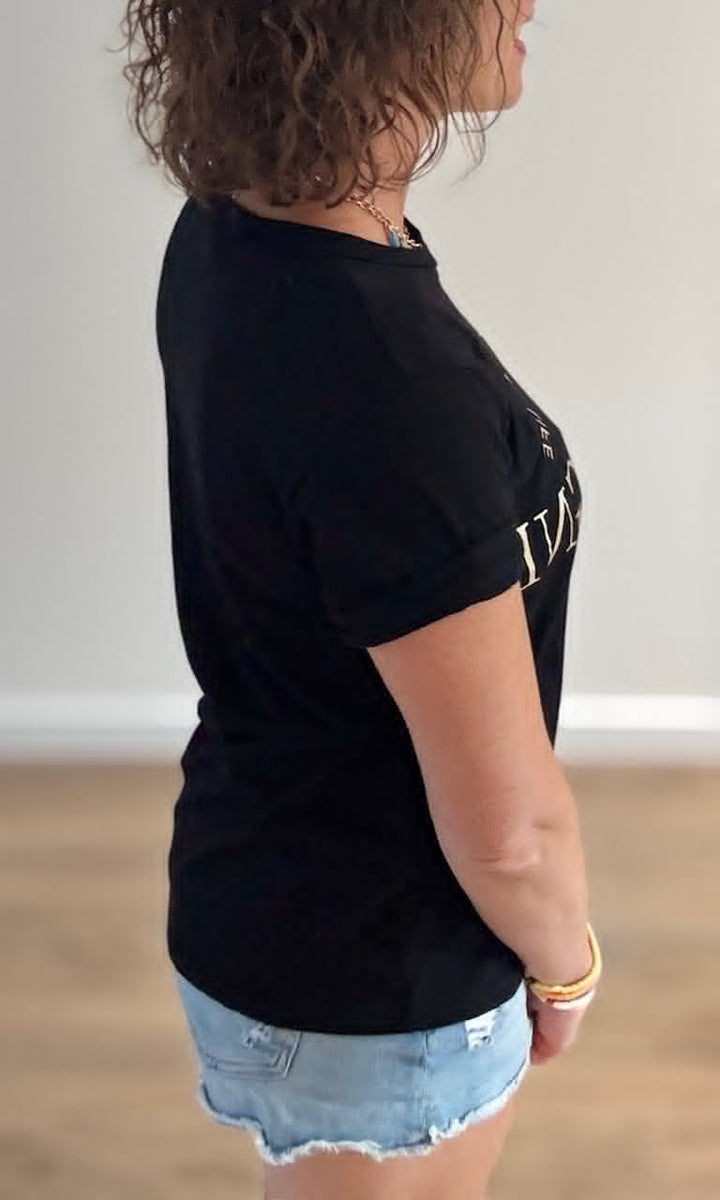 Tee-shirt Noir "Champagne" Tee-Shirt et Tops Miss Guapa