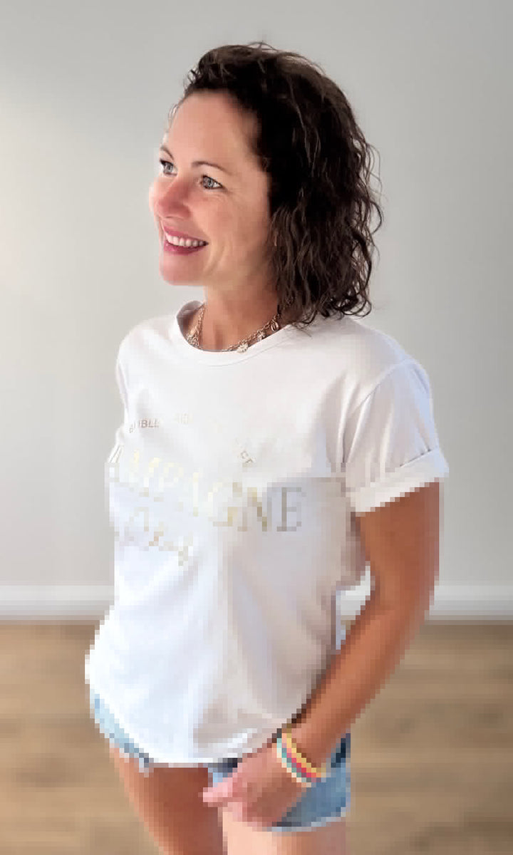 Tee-shirt Blanc "Champagne" Tee-Shirt et Tops Miss Guapa