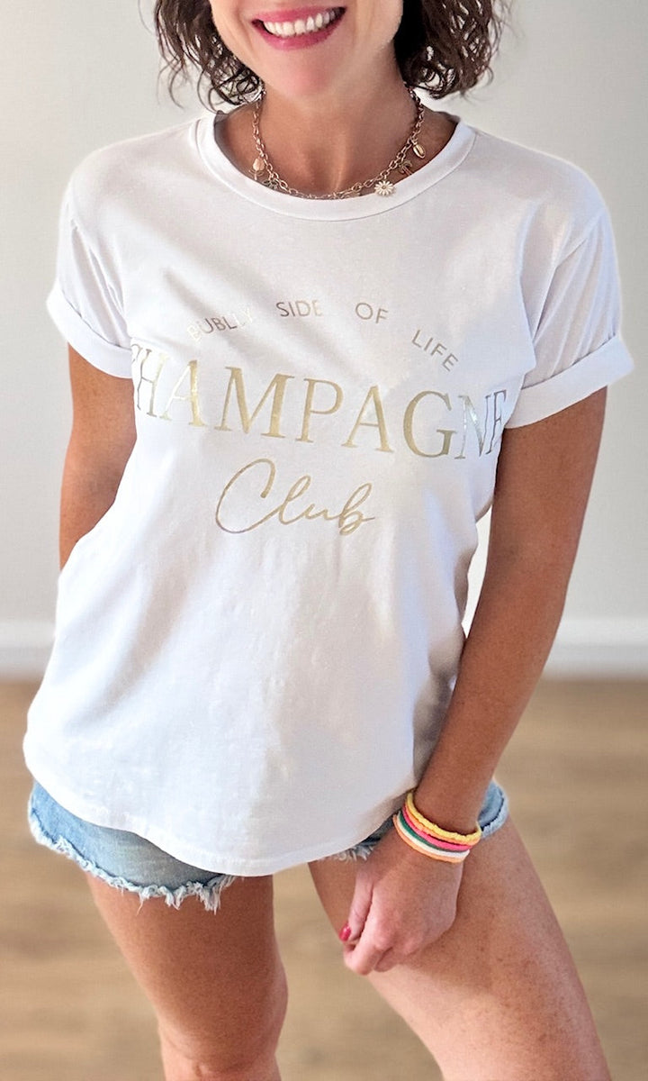 Tee-shirt Blanc "Champagne" Tee-Shirt et Tops Miss Guapa