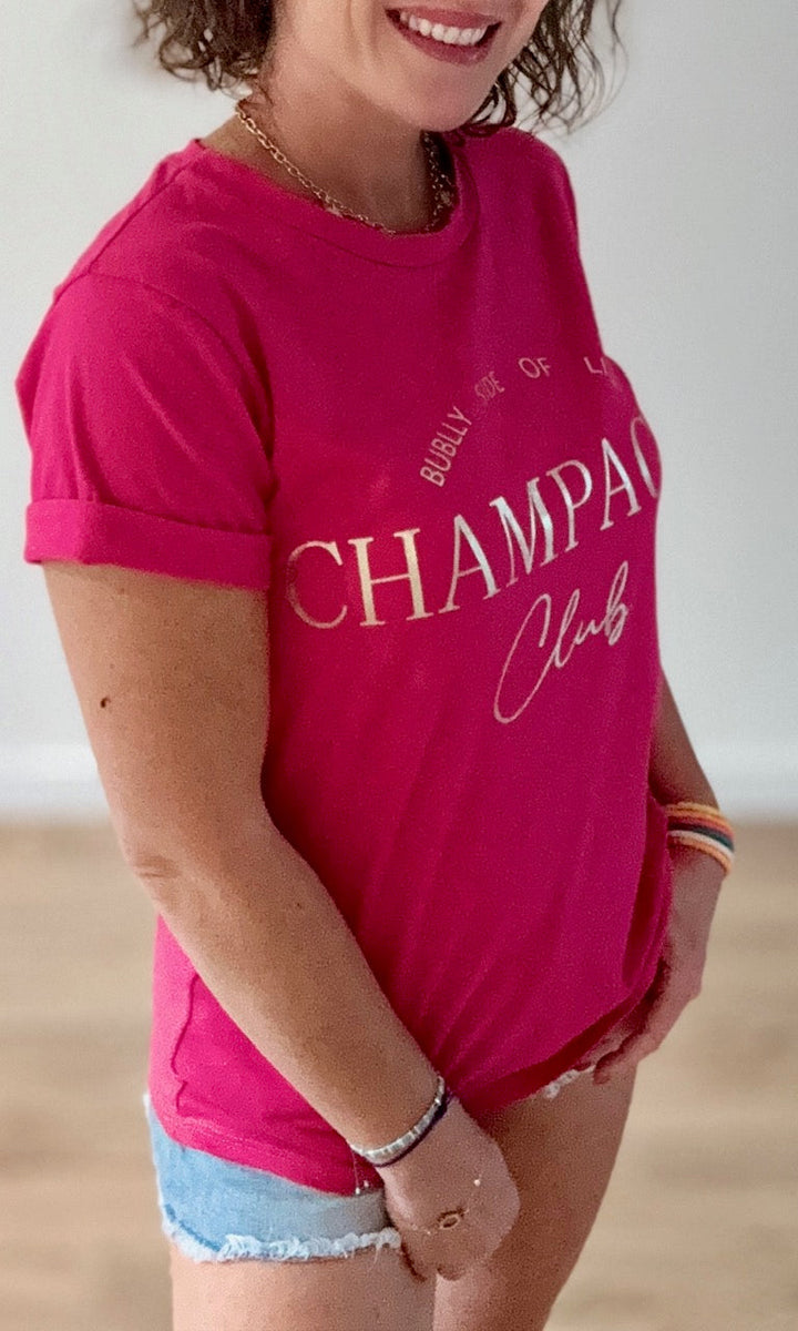 Tee-shirt Rose fuchsia "Champagne" Tee-Shirt et Tops Miss Guapa