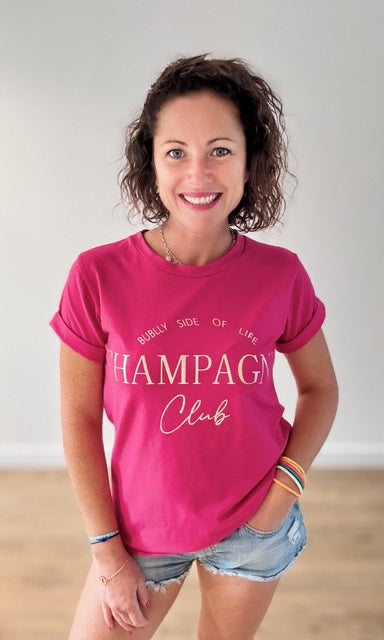 Tee-shirt Rose fuchsia "Champagne" Tee-Shirt et Tops Miss Guapa