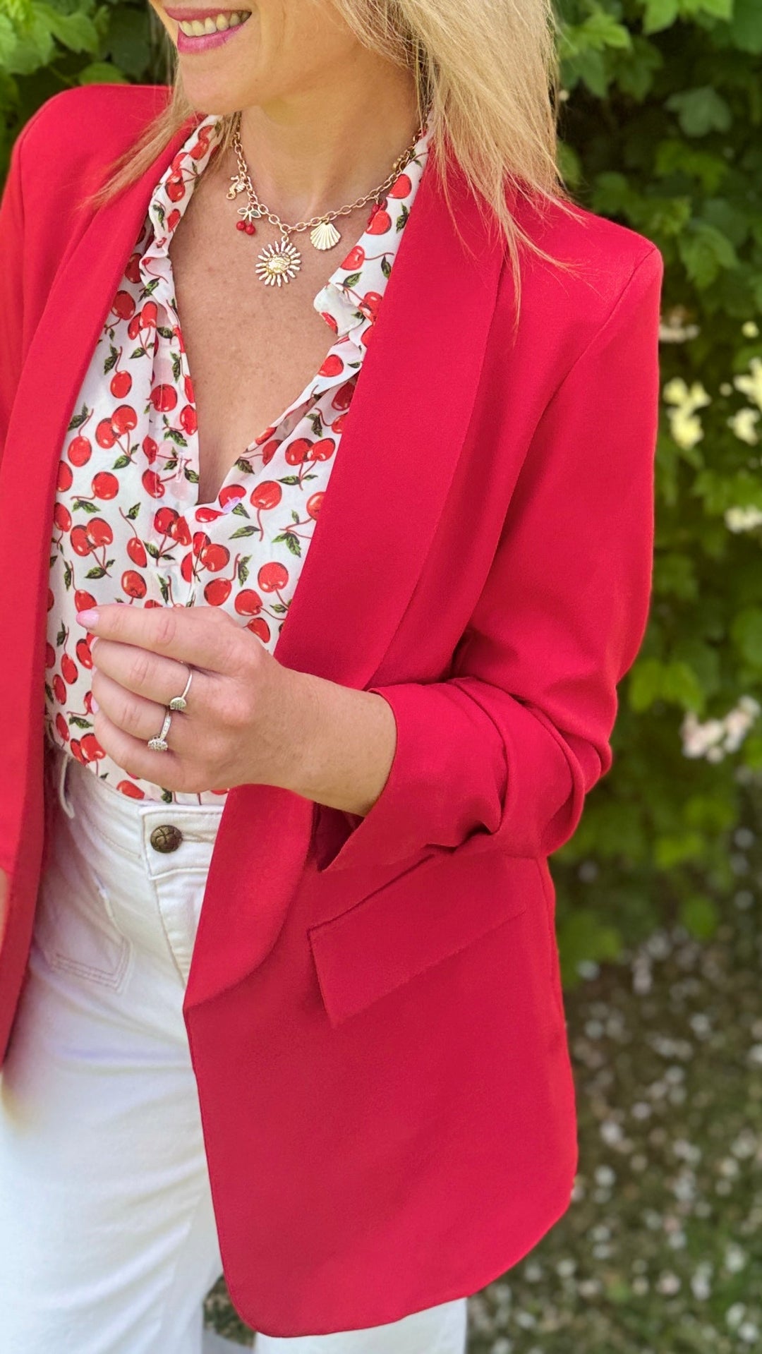 Blazer manches 3/4 Rouge Vestes et Blazers Miss Guapa