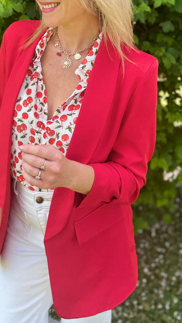 Blazer manches 3/4 Rouge Vestes et Blazers Miss Guapa
