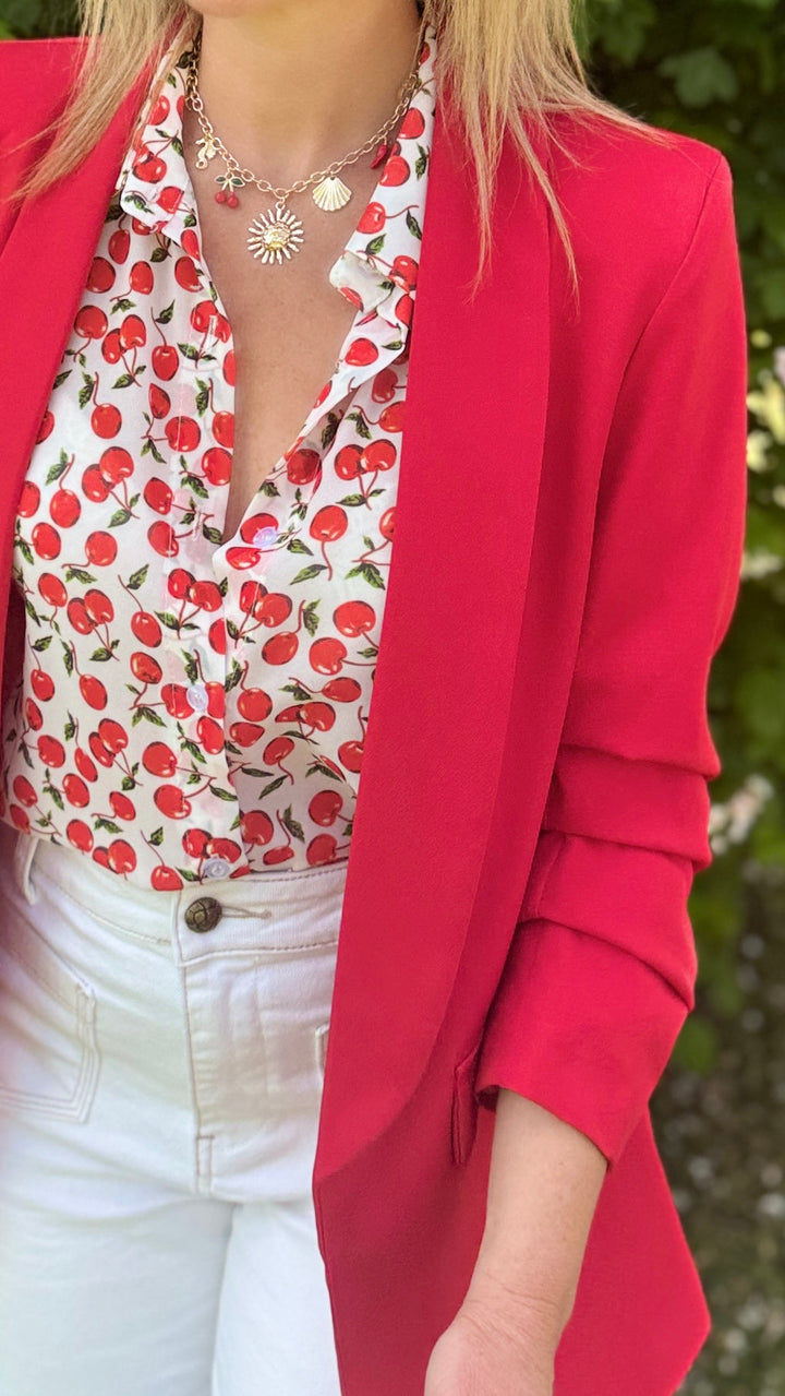 Blazer manches 3/4 Rouge Vestes et Blazers Miss Guapa