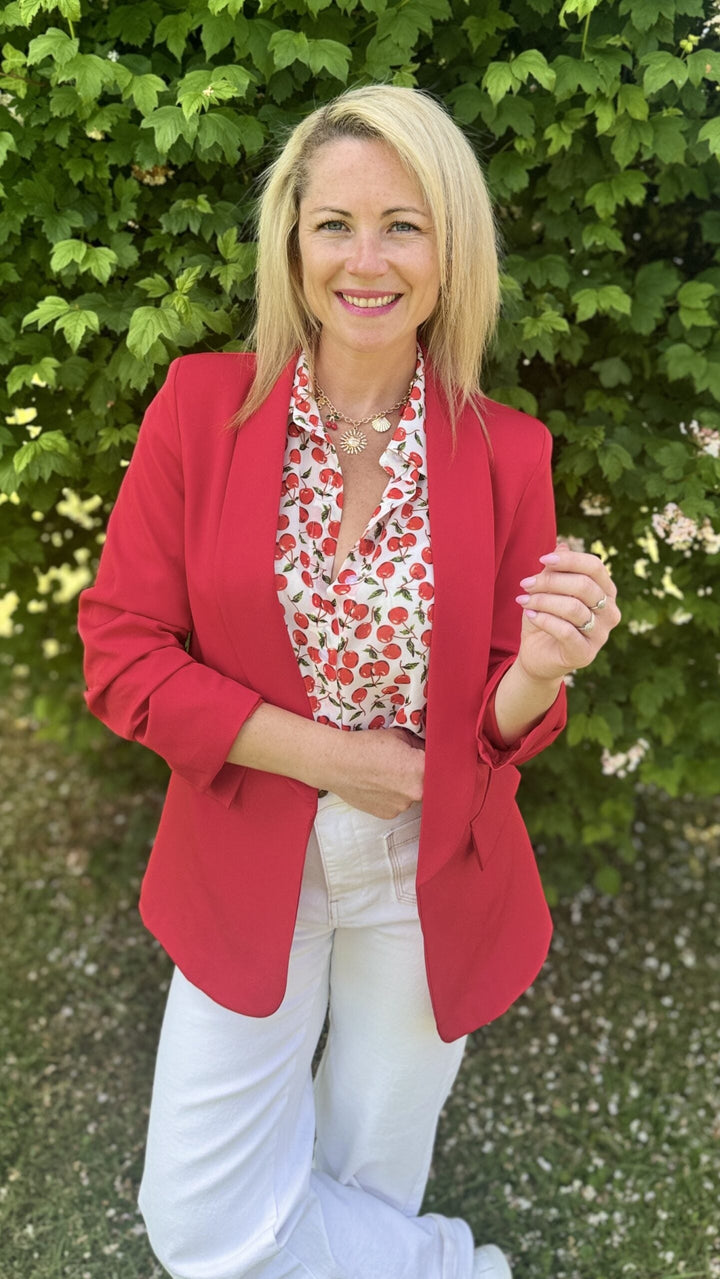 Blazer manches 3/4 Rouge Vestes et Blazers Miss Guapa