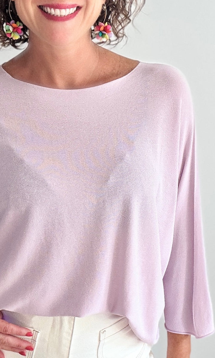 Pull fin lila manches 3/4 Pulls et Gilets Miss Guapa