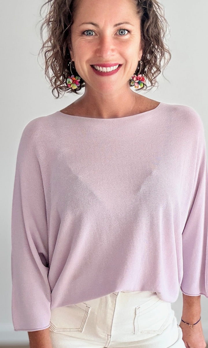 Pull fin lila manches 3/4 Pulls et Gilets Miss Guapa