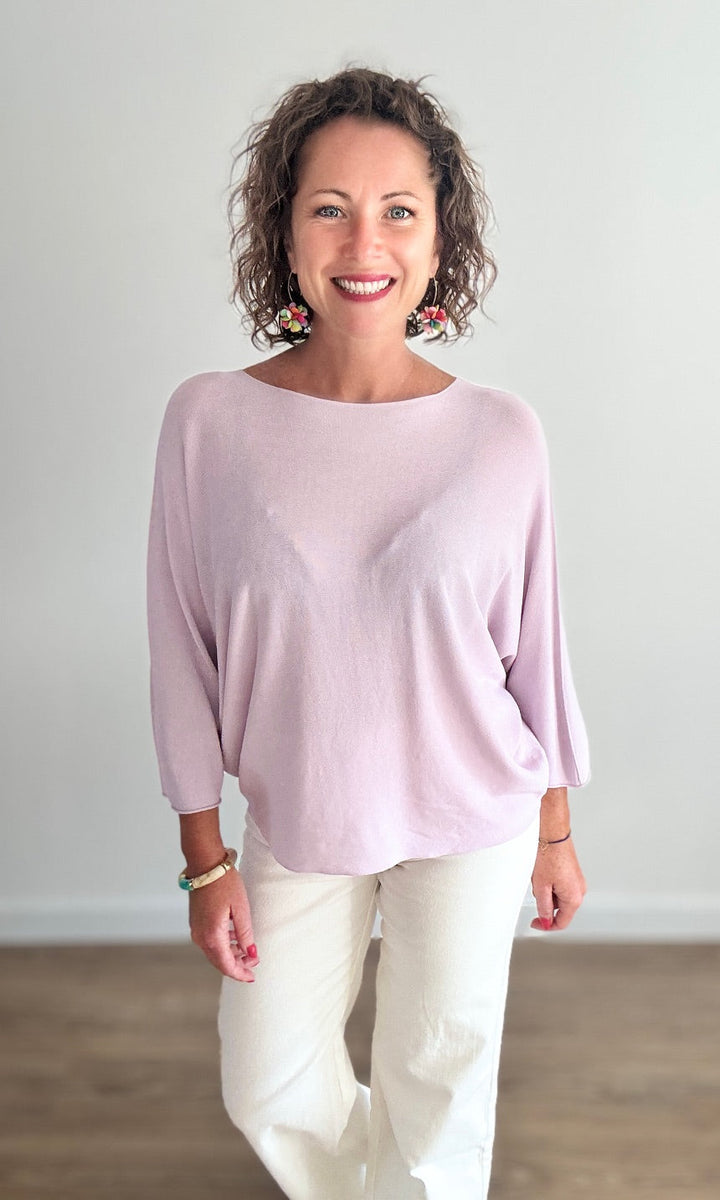 Pull fin lila manches 3/4 Pulls et Gilets Miss Guapa