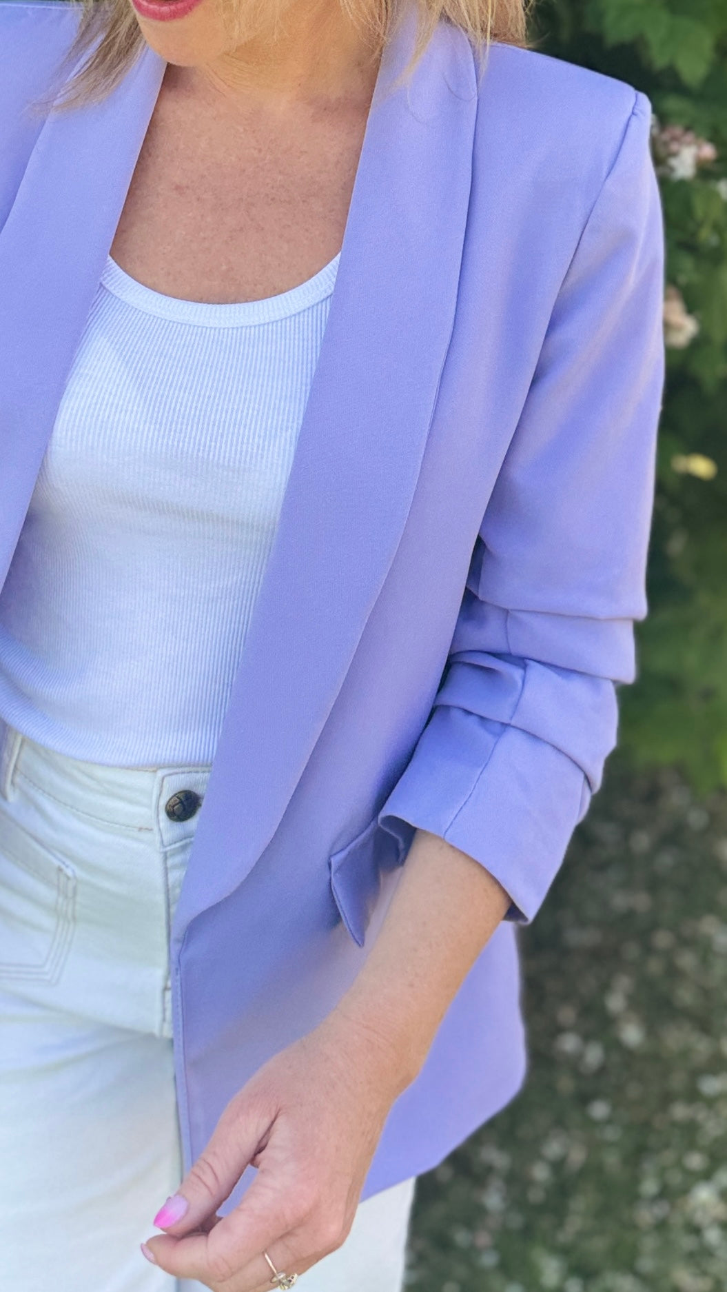 Blazer manches 3/4 Lila Vestes et Blazers Miss Guapa