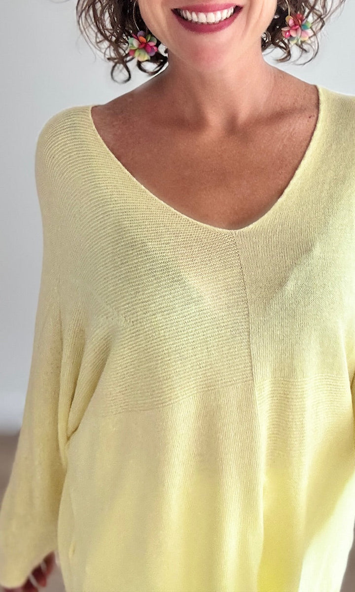 Pull fin jaune pastel Pulls et Gilets Miss Guapa