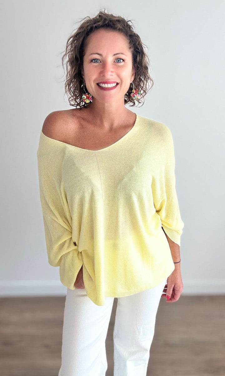 Pull fin jaune pastel Pulls et Gilets Miss Guapa