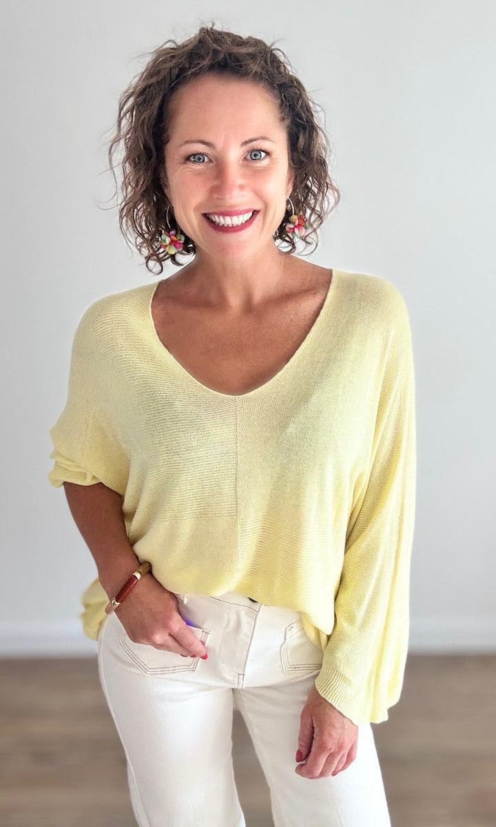 Pull fin jaune pastel Pulls et Gilets Miss Guapa