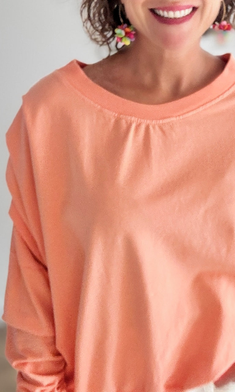 Sweat Court Corail Pulls et Gilets Miss Guapa