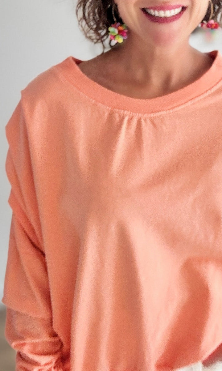 Sweat Court Corail Pulls et Gilets Miss Guapa