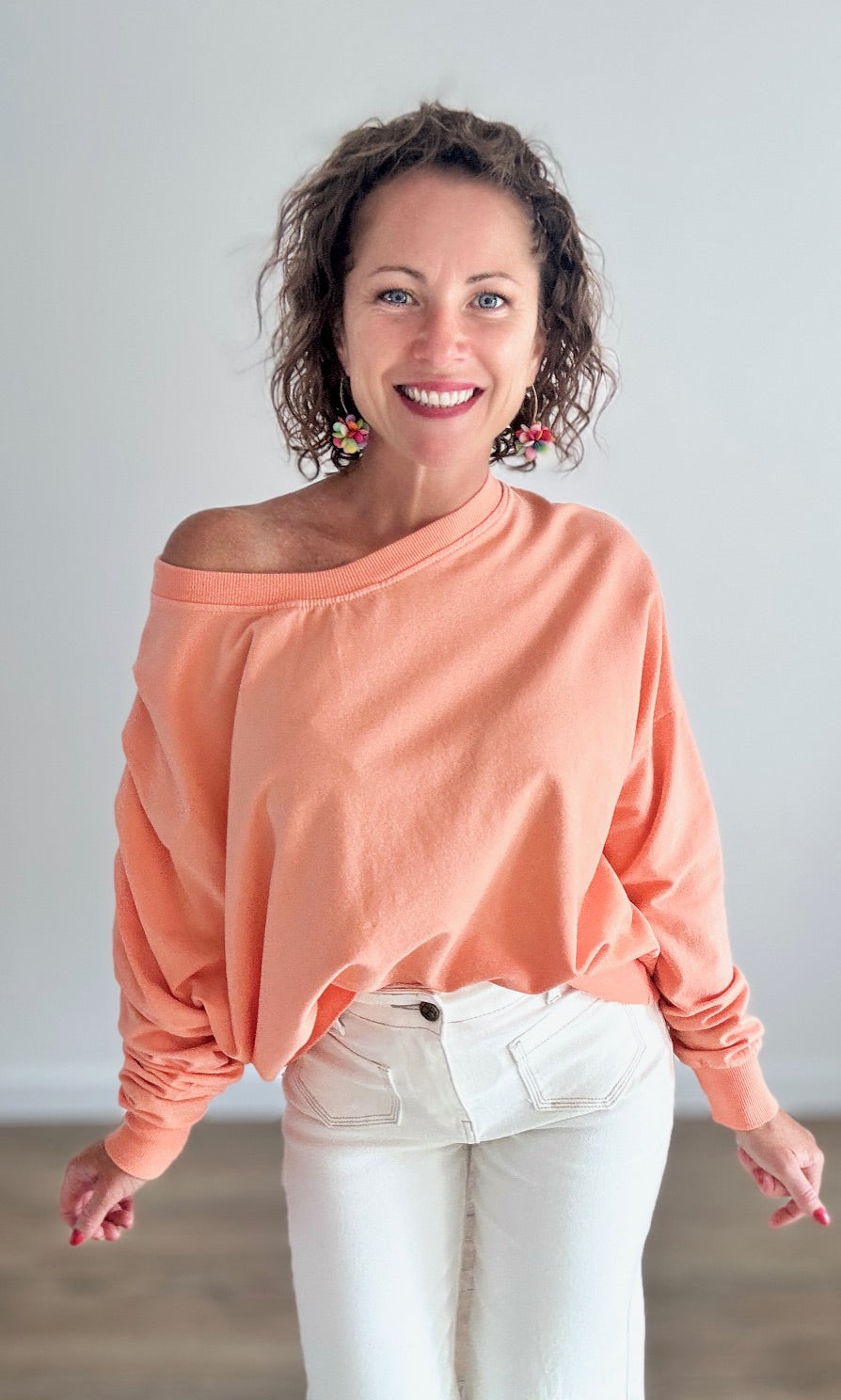 Sweat Court Corail Pulls et Gilets Miss Guapa