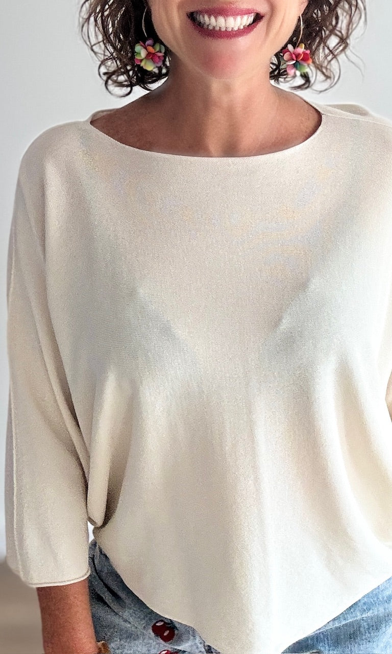 Pull fin beige manches 3/4 Pulls et Gilets Miss Guapa